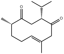 (3R,6E,10S)-6,10α-Dimethyl-3-isopropyl-6-cyclodecene-1,4-dione Structural