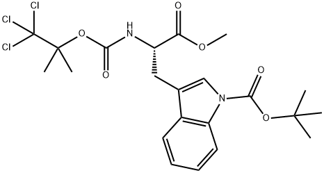 L-Tryptophan, 1-[(1,1-dimethylethoxy)carbonyl]-N-[(2,2,2-trichloro-1,1-dimethylethoxy)carbonyl]-, methyl ester Structural