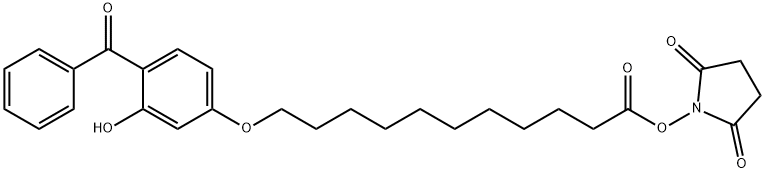 Undecanoic acid, 11-(4-benzoyl-3-hydroxyphenoxy)-, 2,5-dioxo-1-pyrrolidinyl ester Structural