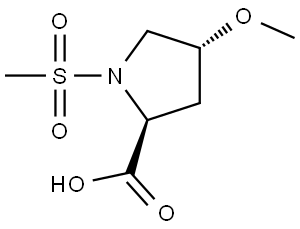 rac-(2R,4S)-1-methanesulfonyl-4-methoxypyrrolidine-2-carboxylic acid, trans Structural