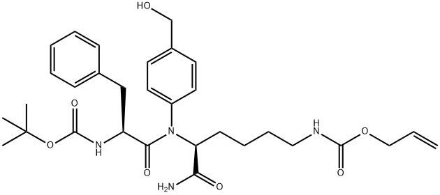 L-Lysinamide, N-[(1,1-dimethylethoxy)carbonyl]-L-phenylalanyl-N-[4-(hydroxymethyl)phenyl]-N6-[(2-propen-1-yloxy)carbonyl]- Structural