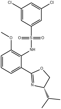 Benzenesulfonamide, 3,5-dichloro-N-[2-[(4S)-4,5-dihydro-4-(1-methylethyl)-2-oxazolyl]-6-methoxyphenyl]- Structural