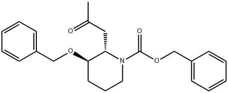 1-?Piperidinecarboxylic acid, 2-?(2-?oxopropyl)?-?3-?(phenylmethoxy)?-?, phenylmethyl ester, (2S,?3R)?- Structural