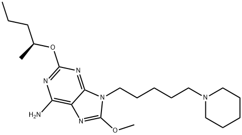 9H-?Purin-?6-?amine, 8-?methoxy-?2-?[(1S)?-?1-?methylbutoxy]?-?9-?[5-?(1-?piperidinyl)?pentyl]?- Structural