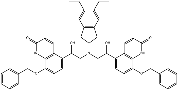 2(1H)-Quinolinone, 5,5'-[[(5,6-diethyl-2,3-dihydro-1H-inden-2-yl)imino]bis(1-hydroxy-2,1-ethanediyl)]bis[8-(phenylmethoxy)-