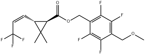 2,3,5,6-tetrafluoro-4-methoxymethylbenzyl-1R, trans-(Z)-3-(3,3,3-trifluoro-1-propenyl)-2,2-dimethylcyclopropane carboxylate Structural