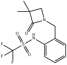Methanesulfonamide, N-[2-[(3,3-dimethyl-2-oxo-1-azetidinyl)methyl]phenyl]-1,1,1-trifluoro- Structural