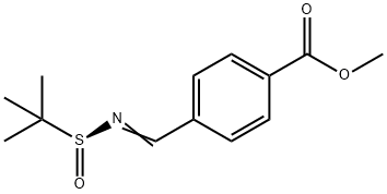 Benzoic acid, 4-[[[(S)-(1,1-dimethylethyl)sulfinyl]imino]methyl]-, methyl ester Structural