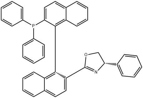 Oxazole, 2-[(1R)-2'-(diphenylphosphino)[1,1'-binaphthalen]-2-yl]-4,5-dihydro-4-phenyl-, (4S)- Structural