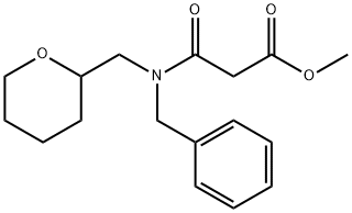 Propanoic acid, 3-oxo-3-[(phenylmethyl)[(tetrahydro-2H-pyran-2-yl)methyl]amino]-, methyl ester Structural