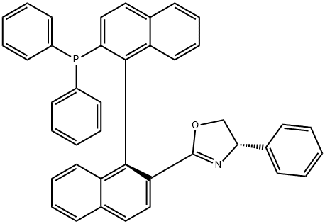 Oxazole, 2-[(1S)-2'-(diphenylphosphino)[1,1'-binaphthalen]-2-yl]-4,5-dihydro-4-phenyl-, (4S)- Structural