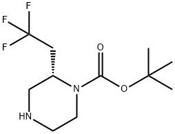 tert-butyl (S)-2-(2,2,2-trifluoroethyl)piperazine-1-carboxylate Structural