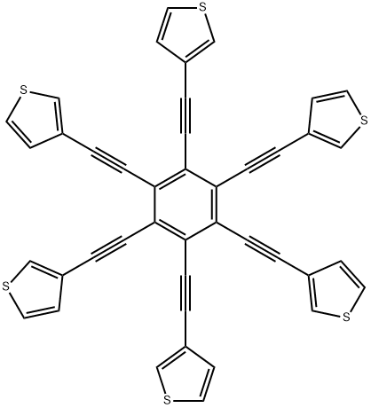 Thiophene, 3,3',3'',3''',3'''',3'''''-(1,2,3,4,5,6-benzenehexaylhexa-2,1-ethynediyl)hexakis- Structural