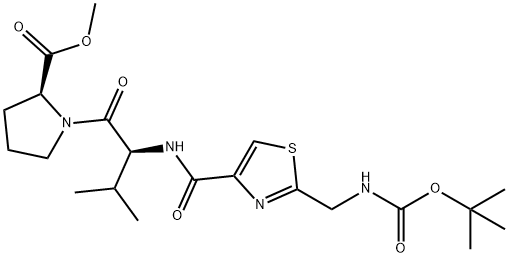 L-Proline, 1-[N-[[2-[[[(1,1-dimethylethoxy)carbonyl]amino]methyl]-4-thiazolyl]carbonyl]-L-valyl]-, methyl ester (9CI) Structural