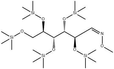 D-Mannose, 2,3,4,5,6-pentakis-O-(trimethylsilyl)-, O-methyloxime, (1Z)- Structural