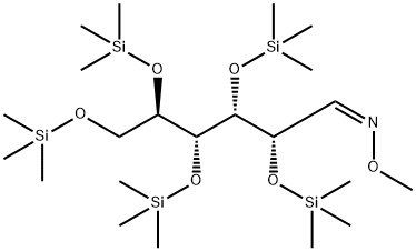 D-Glucose, 2,3,4,5,6-pentakis-O-(trimethylsilyl)-, O-methyloxime, (1Z)- (9CI) Structural