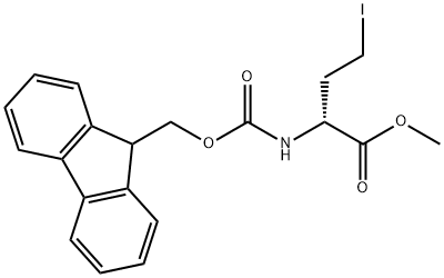 Butanoic acid, 2-[[(9H-fluoren-9-ylmethoxy)carbonyl]amino]-4-iodo-, methyl ester, (2R)- Structural