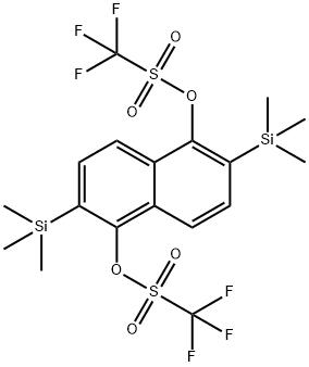 Methanesulfonic acid, 1,1,1-trifluoro-, 1,1'-[2,6-bis(trimethylsilyl)-1,5-naphthalenediyl] ester Structural