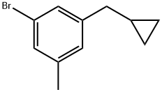 Benzene, 1-bromo-3-(cyclopropylmethyl)-5-methyl- Structural