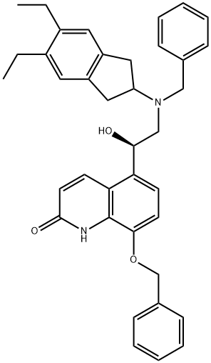 2(1H)-Quinolinone, 5-[(1R)-2-[(5,6-diethyl-2,3-dihydro-1H-inden-2-yl)(phenylmethyl)amino]-1-hydroxyethyl]-8-(phenylmethoxy)-