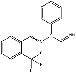 Methanimidic acid, N-phenyl-, 2-[[2-(trifluoromethyl)phenyl]methylene]hydrazide Structural