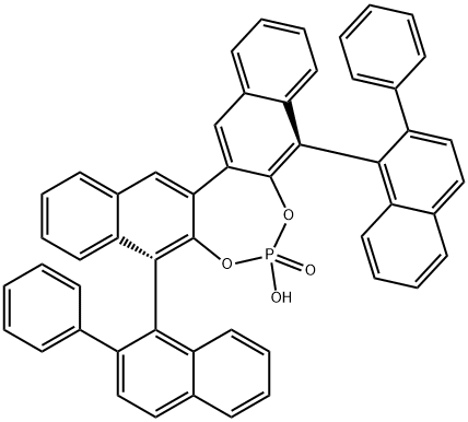 Dinaphtho[2,3-d:2',3'-f][1,3,2]dioxaphosphepin, 7-hydroxy-5,9-bis(2-phenyl-1-naphthalenyl)-, 7-oxide, (5R,9R)- Structural