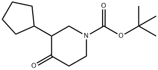 tert-butyl 3-cyclopentyl-4-oxopiperidine-1-carboxylate Structural
