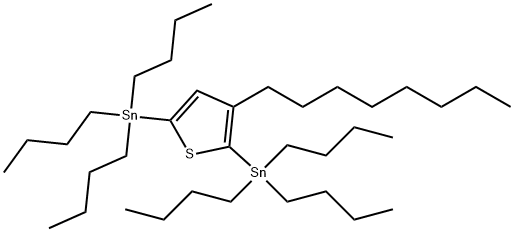 Stannane, 1,1'-(3-octyl-2,5-thiophenediyl)bis[1,1,1-tributyl- Structural