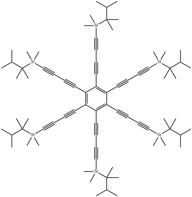 Benzene, 1,2,3,4,5,6-hexakis[4-[dimethyl(1,1,2-trimethylpropyl)silyl]-1,3-butadiyn-1-yl]- Structural