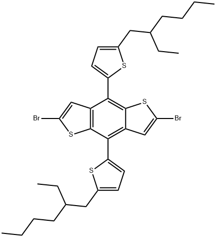 Benzo[1,2-b:4,5-b']dithiophene, 2,6-dibroMo-4,8-bis[5-(2-ethylhexyl)-2-thienyl]- Structural