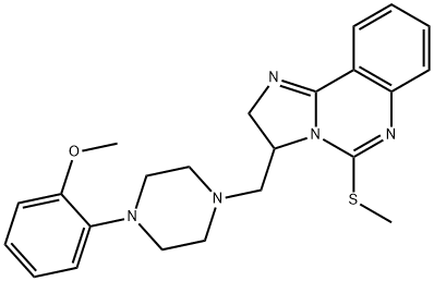 Imidazo[1,2-c]quinazoline, 2,3-dihydro-3-[[4-(2-methoxyphenyl)-1-piperazinyl]methyl]-5-(methylthio)- Structural
