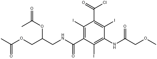 rac-3-(2,3-Diacetoxypropylcarbamoyl)-2,4,6-triiodo-5-methoxyacetylaminobenzoyl chloride Structural
