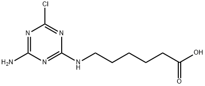Hexanoic acid, 6-[(4-amino-6-chloro-1,3,5-triazin-2-yl)amino]- Structural