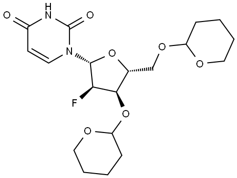Uridine, 2'-deoxy-2'-fluoro-3',5'-bis-O-(tetrahydro-2H-pyran-2-yl)- Structural