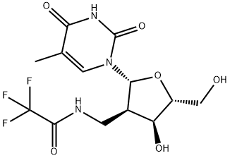 Uridine, 2'-deoxy-5-methyl-2'-[[(trifluoroacetyl)amino]methyl]- (9CI) Structural
