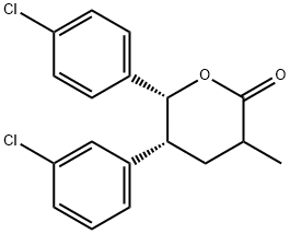 (5R,6R)-5-(3-Chlorophenyl)-6-(4-chlorophenyl)tetrahydro-3-methyl-2H-pyran-2-one Structural