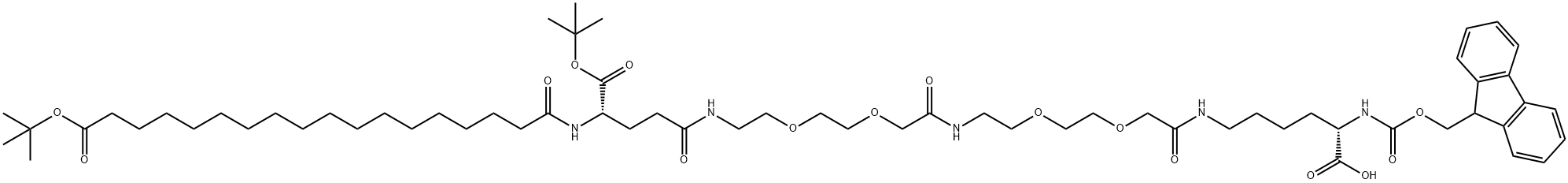 Fmoc-L-Lys[Oct-(otBu)-Glu-(otBu)-AEEA-AEEA]-OH Structural