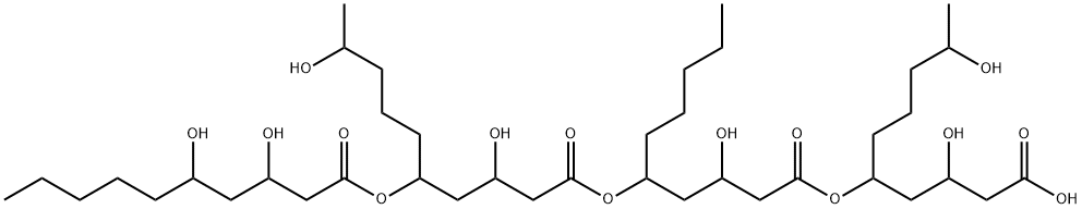 Decanoic acid, 5-[(3,5-dihydroxy-1-oxodecyl)oxy]-3,9-dihydroxy-, 1-[4-[[1-(3-carboxy-2-hydroxypropyl)-5-hydroxyhexyl]oxy]-2-hydroxy-4-oxobutyl]hexyl ester (9CI) Structural