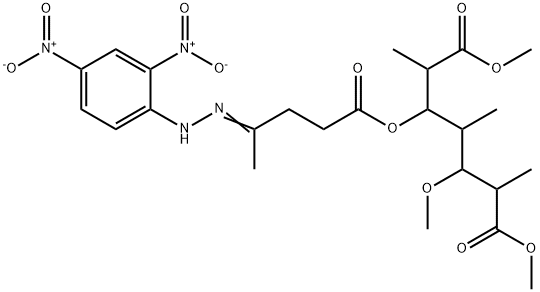 Heptanedioic acid, 3-hydroxy-5-methoxy-2,4,6-trimethyl-, dimethyl ester, levulinate mono[(2,4-dinitrophenyl)hydrazone] (8CI) Structural