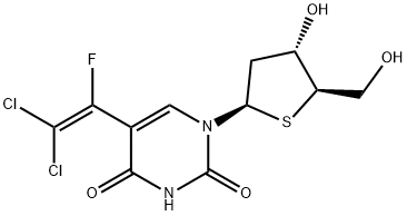 Uridine, 2'-deoxy-5-(2,2-dichloro-1-fluoroethenyl)-4'-thio- (9CI) Structural