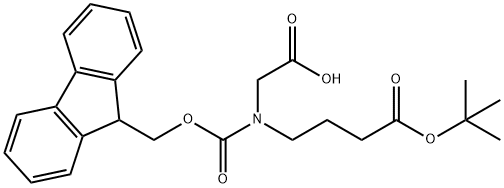 N-(((9H-fluoren-9-yl)methoxy)carbonyl)-N-(4-(tert-butoxy)-4-oxobutyl)glycine Structural