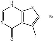Thieno[2,3-d]pyrimidin-4(1H)-one, 6-bromo-5-iodo- Structural