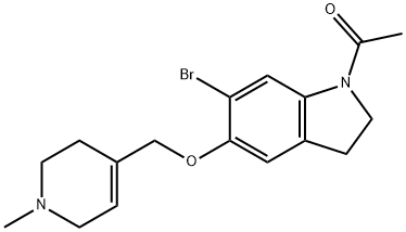 Ethanone, 1-[6-bromo-2,3-dihydro-5-[(1,2,3,6-tetrahydro-1-methyl-4-pyridinyl)methoxy]-1H-indol-1-yl]- Structural