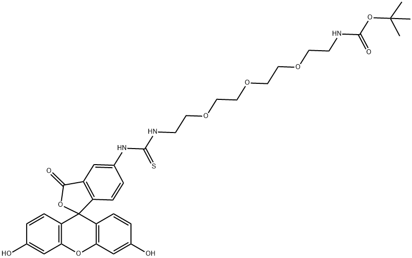 Fluorescein-PEG3-(N-Boc)-Amine Structural