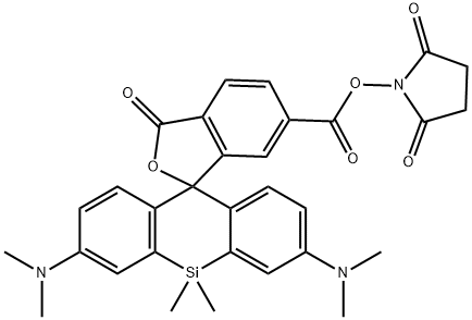 Spiro[isobenzofuran-1(3H),10'(9'H)-[9]silaanthracene]-6-carboxylic acid, 2',7'-bis(dimethylamino)-9',9'-dimethyl-3-oxo-, 2,5-dioxo-1-pyrrolidinyl ester