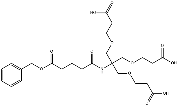 Pentanoic acid, 5-[[2-(2-carboxyethoxy)-1,1-bis[(2-carboxyethoxy)methyl]ethyl]amino]-5-oxo-, 1-(phenylmethyl) ester Structural
