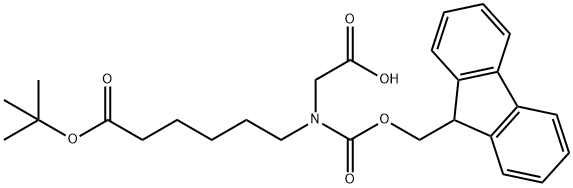 Hexanoic acid, 6-[(carboxymethyl)[(9H-fluoren-9-ylmethoxy)carbonyl]amino]-, 1-(1,1-dimethylethyl) ester Structural