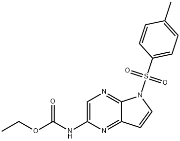 Carbamic acid,N-[5-[(4-methylphenyl)sulfonyl]-5H-pyrrolo[2,3-b]pyrazin-2-yl]-, ethyl este Structural