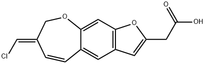 Furo[3,2-h][1]benzoxepin-2-acetic acid, 7-(chloromethylene)-7,8-dihydro-, (7E)- Structural