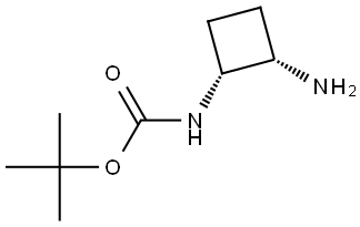 rel-tert-butyl N-[(1S,2R)-2-aminocyclobutyl]carbamate Structural